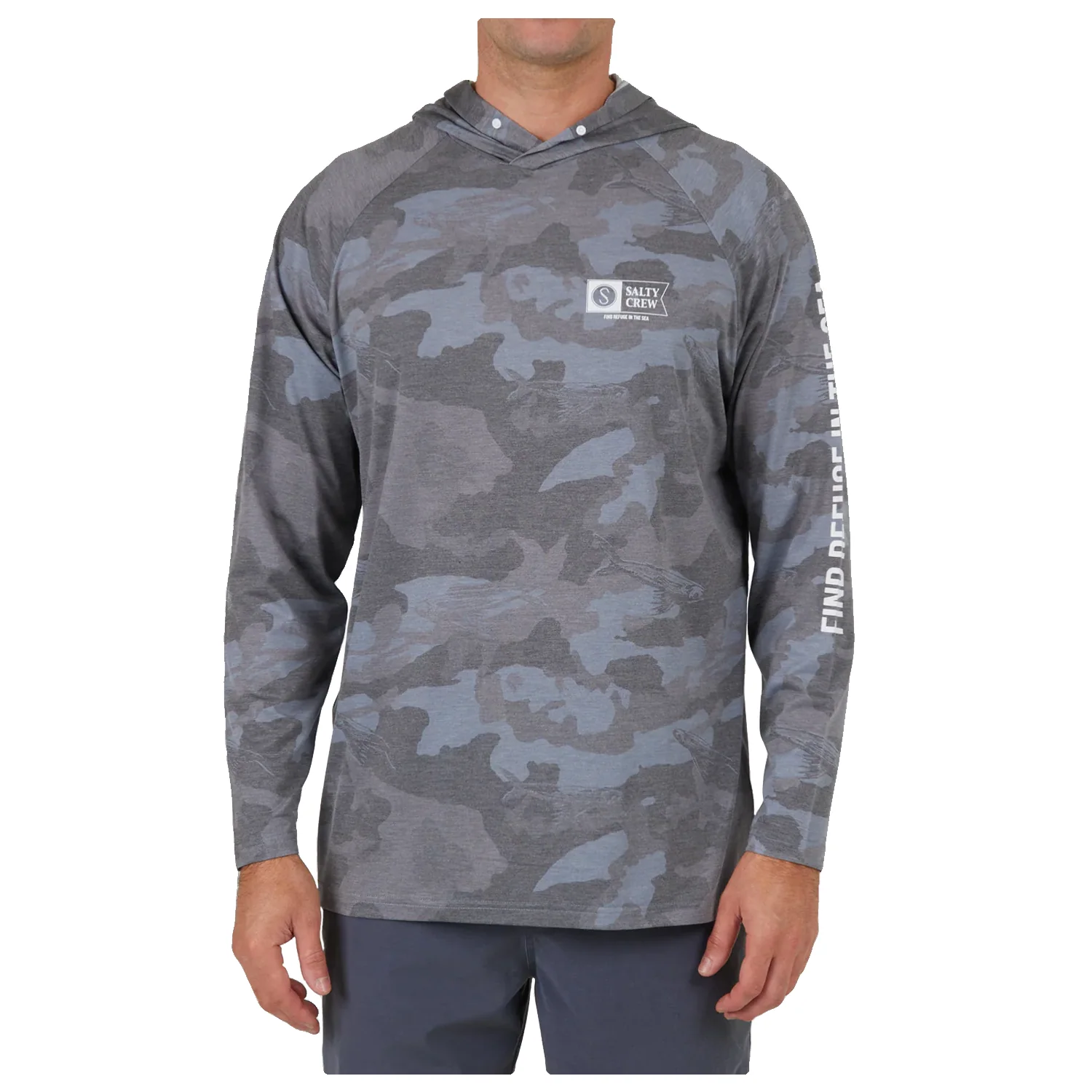 Salty Crew Men's Mariner Hoodie Black Camo