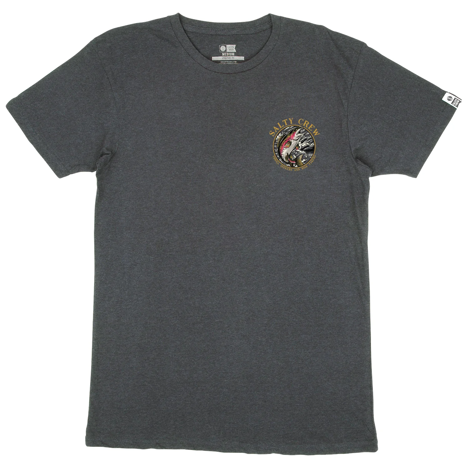 Salty Crew Men's Rainbow Premium T Shirt Charcoal Heather