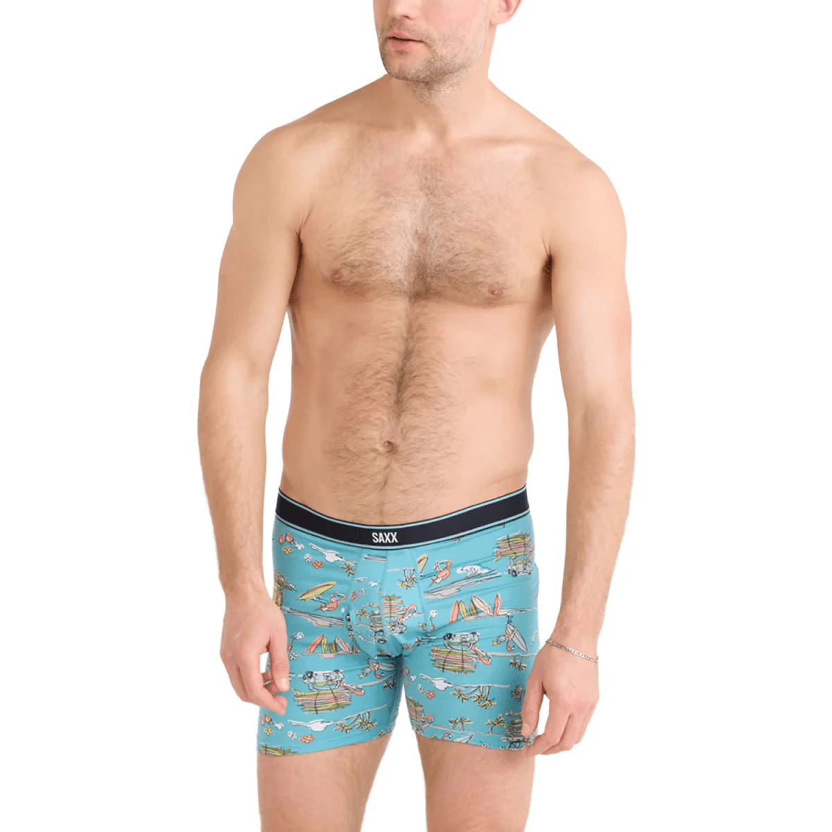 Saxx Men's Daytripper Boxer Brief Beach Or Bust-Reef Blue