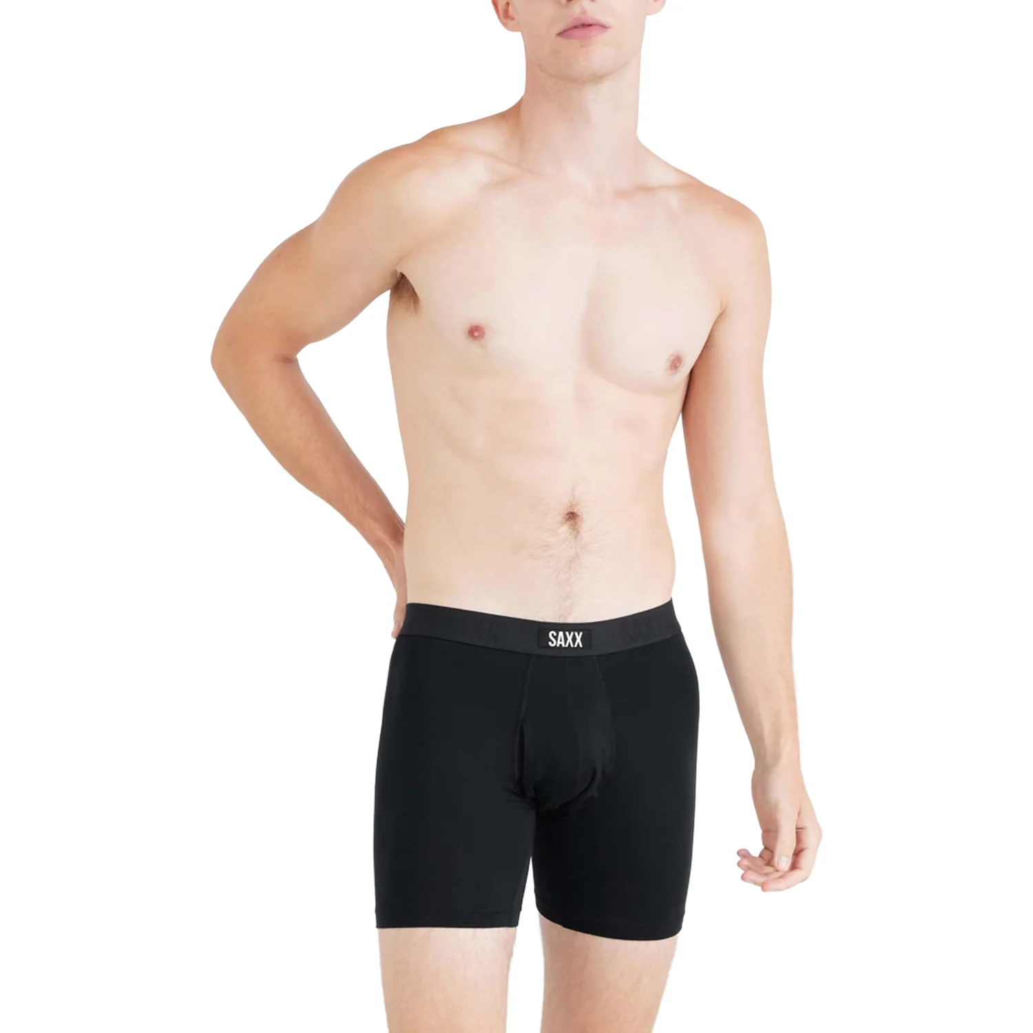 Saxx Men's Vibe Xtra Soft Comfort Boxer Brief Fly 2Pk Black - Image 2