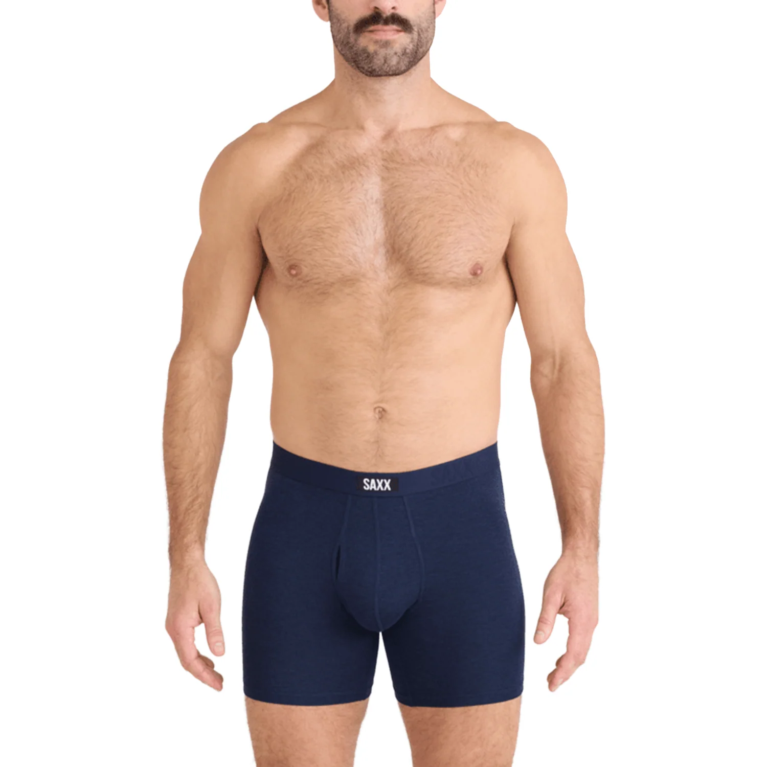 Saxx Men's Vibe Xtra Soft Comfort Boxer Brief Fly Dark Navy Heather