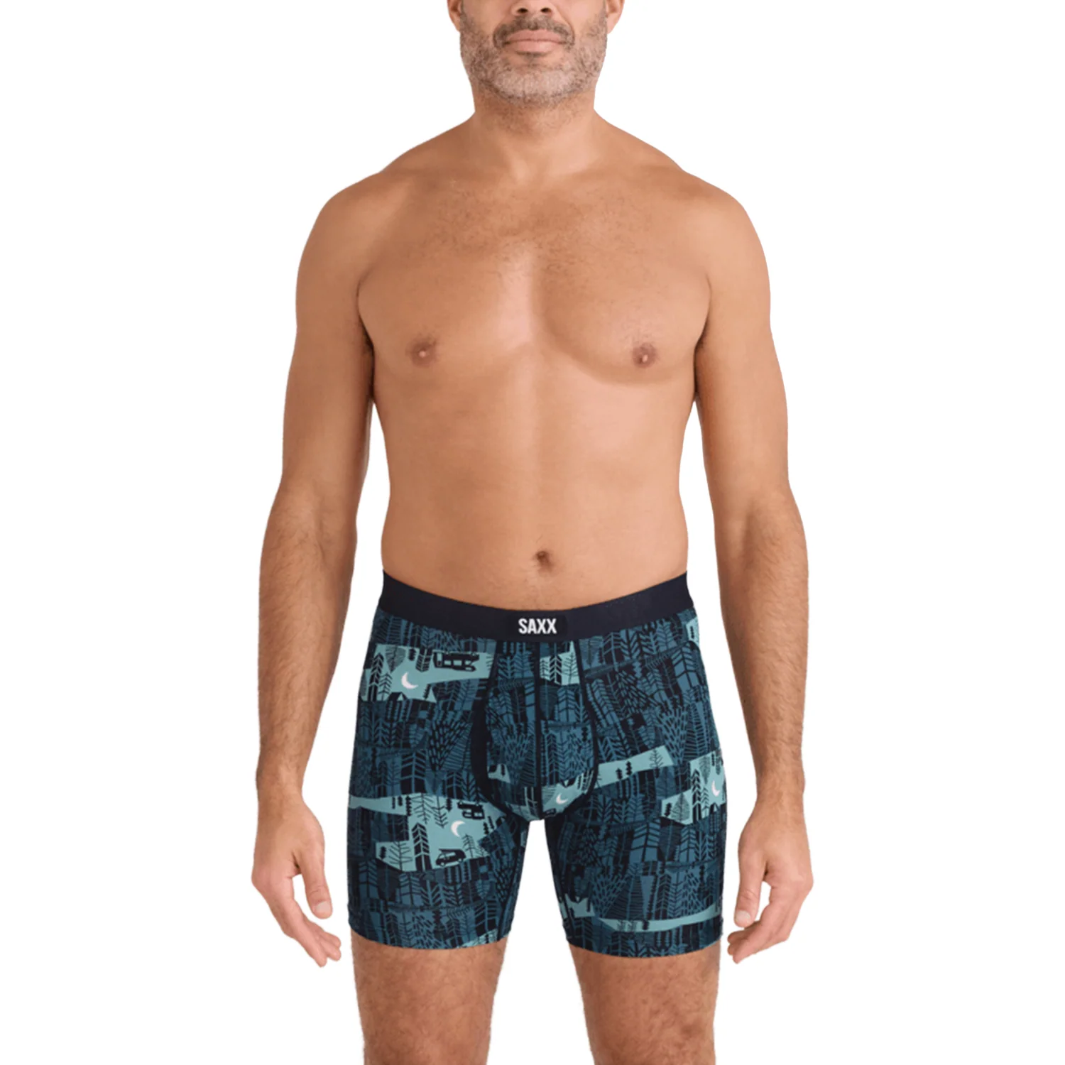 Saxx Men's Vibe Xtra Soft Comfort Boxer Brief Fly The Clearing-Storm Blue