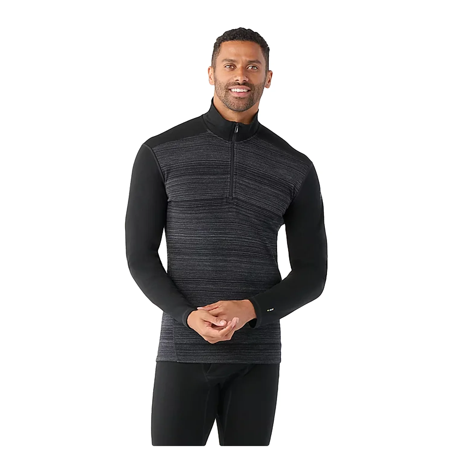Smartwool Men's Classic Thermal 250g Merino 1/4 Zip Baselayer Crew Top Black Colour Shift