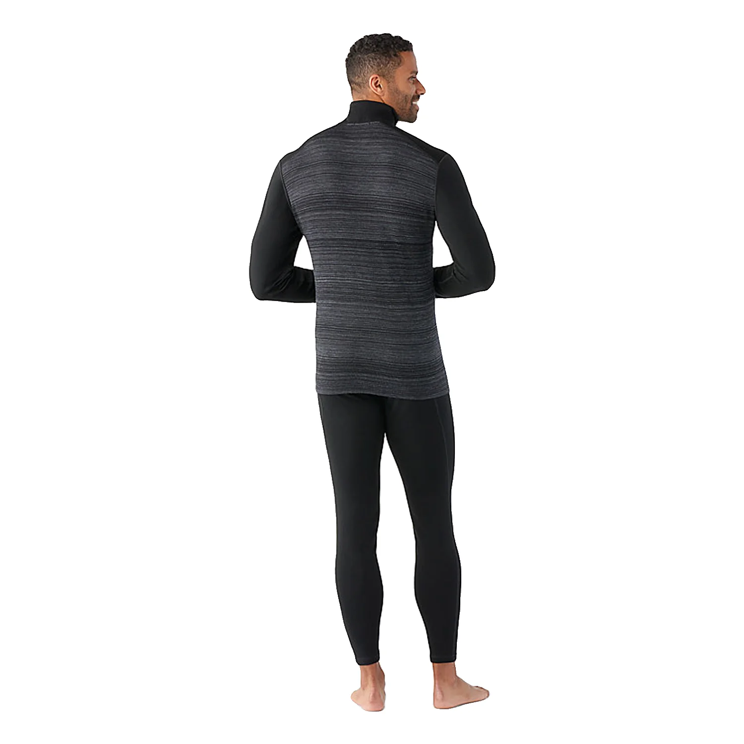 Smartwool Men's Classic Thermal 250g Merino 1/4 Zip Baselayer Crew Top Black Colour Shift - Image 2