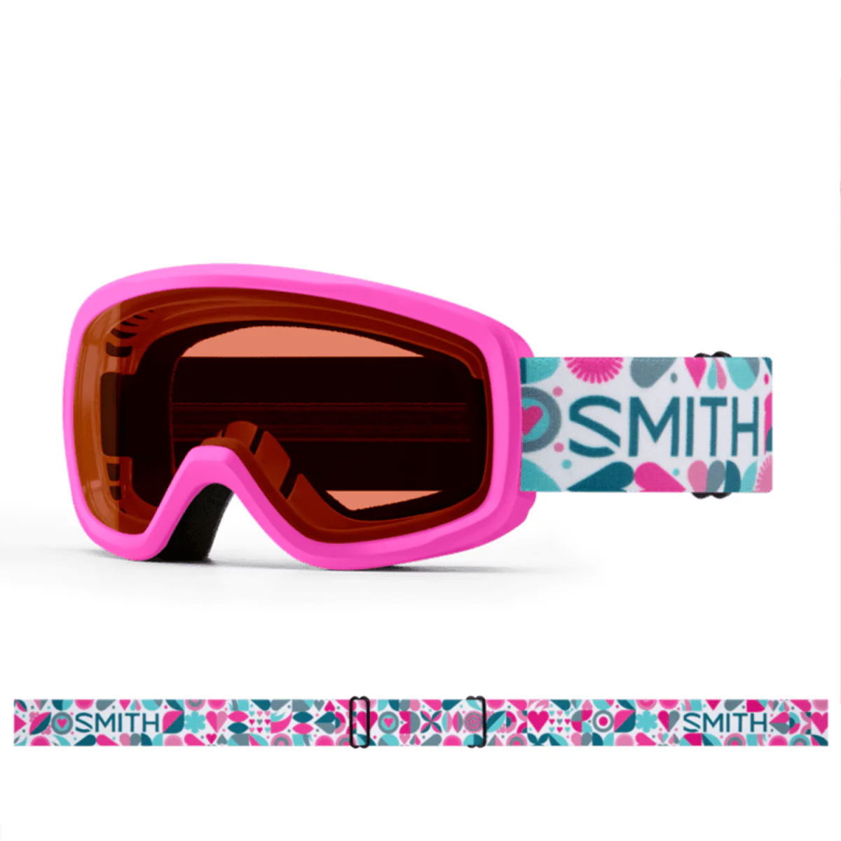 Smith Snowday Goggles Vivid Pink Hearts/RC36