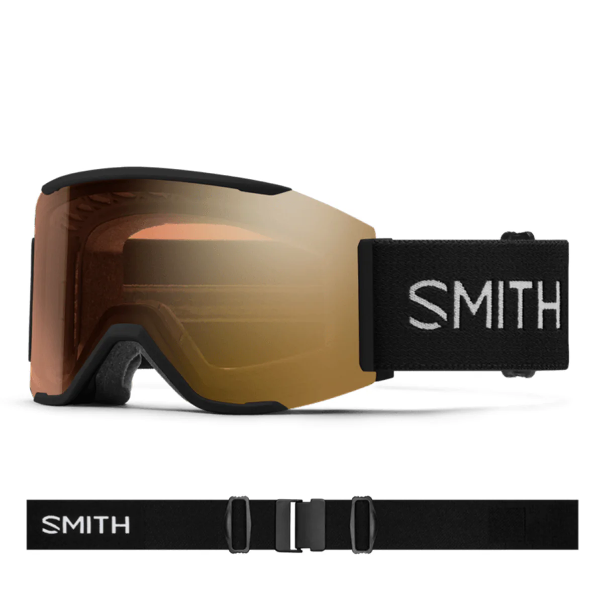 Smith Squad MAG Low Bridge Fit Goggles Black/ChromaPop Pro Photochromic Gold Mirror + Chromapop Storm Blue Sensor Mirror