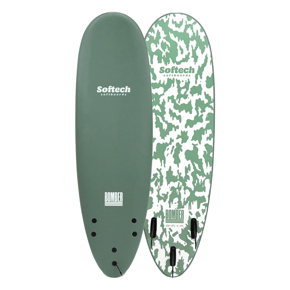 Softech Bomber Surfboard Smoke Green - White 6'10"