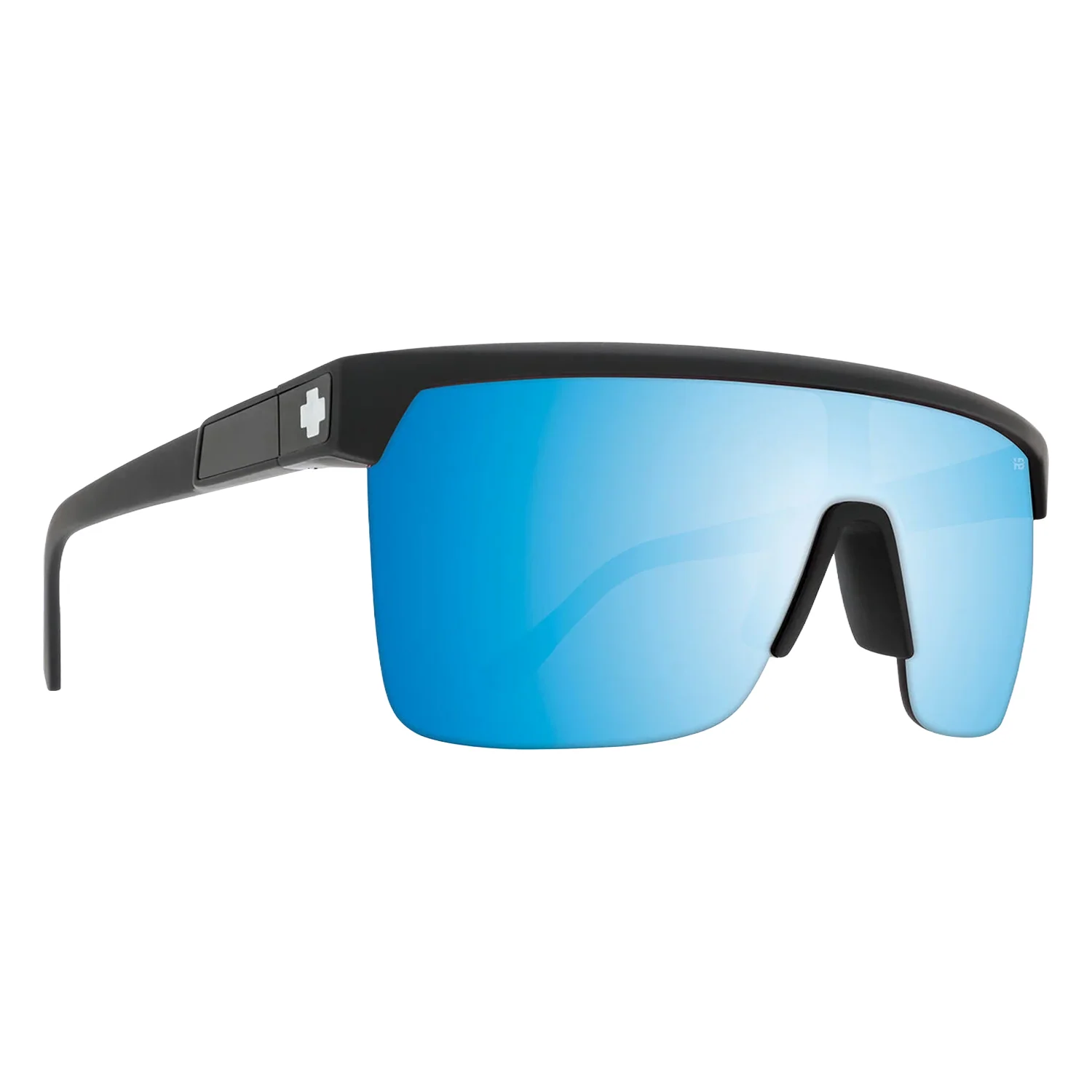 Spy Flynn 5050 Sunglasses Matte Black/Happy Boost Bronze Polar with Ice Blue Spectra Mirror