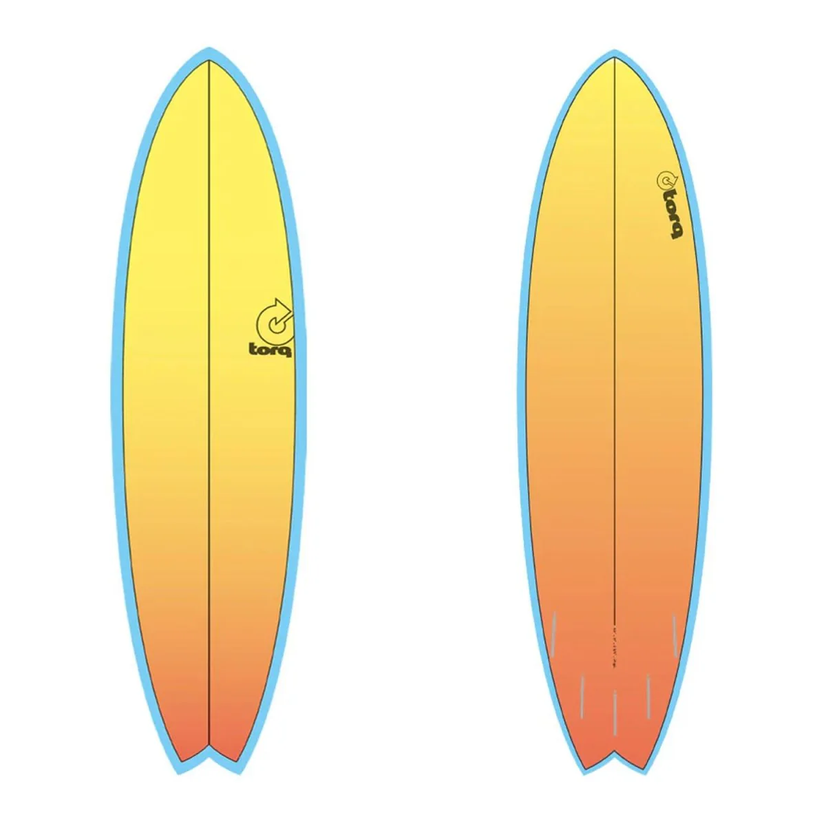 Torq Mod Fish TET Surfboard Yellow/Orange Fade 6'10"