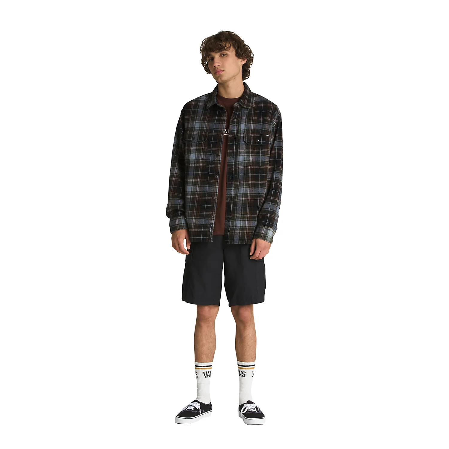 Vans Men's Mayhill L/S Woven Shirt Black-Blue Mirage