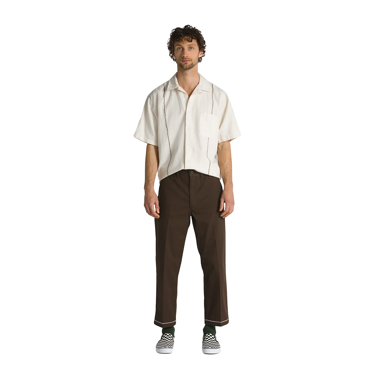 Vans Men's Mikey FEB Authentic Relaxed Cropped Chino Pant Demitasse