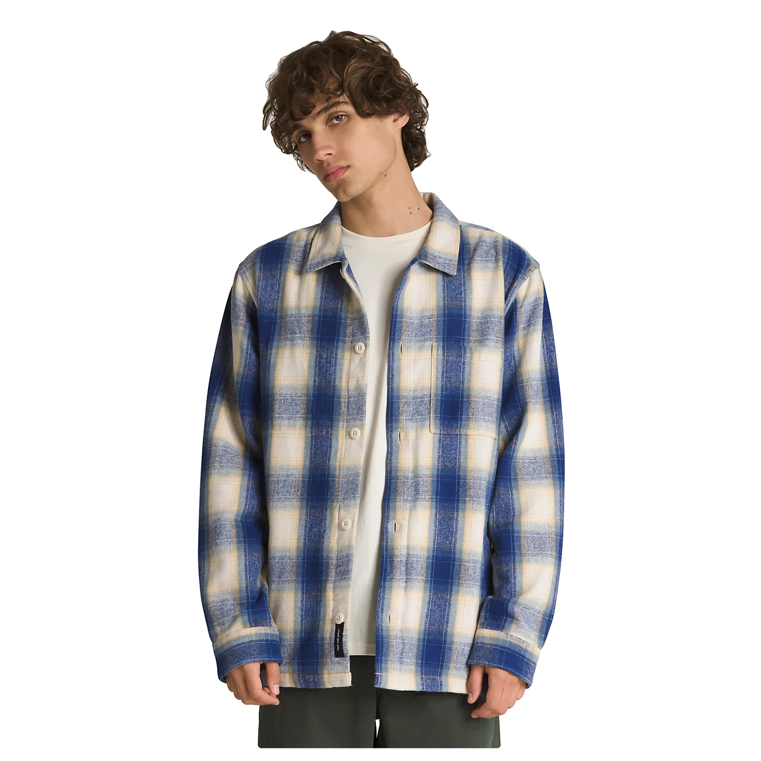 Vans Men's Pemberton L/S Woven Shirt Blue Depths-Oatmeal