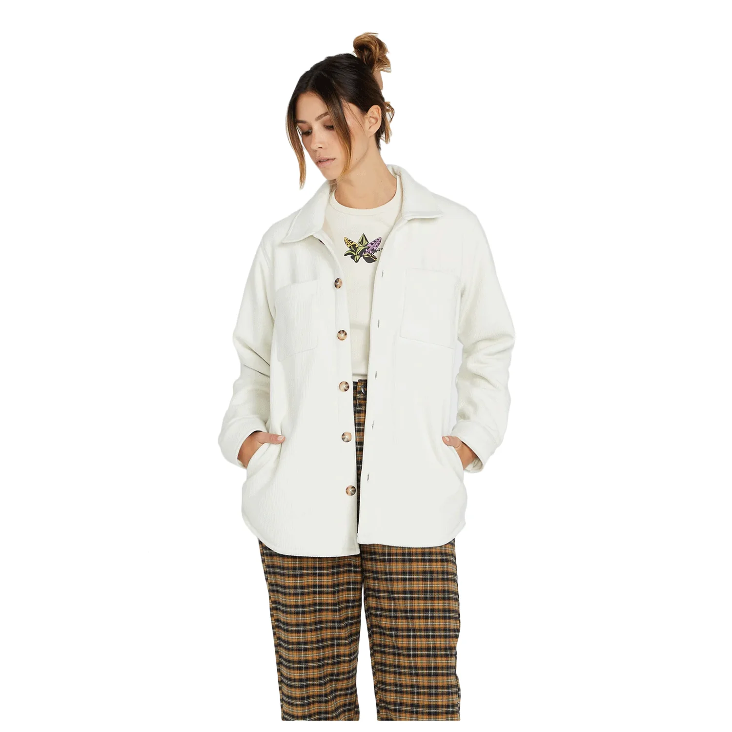 Volcom Women's Dede Shacket Jacket Cloud