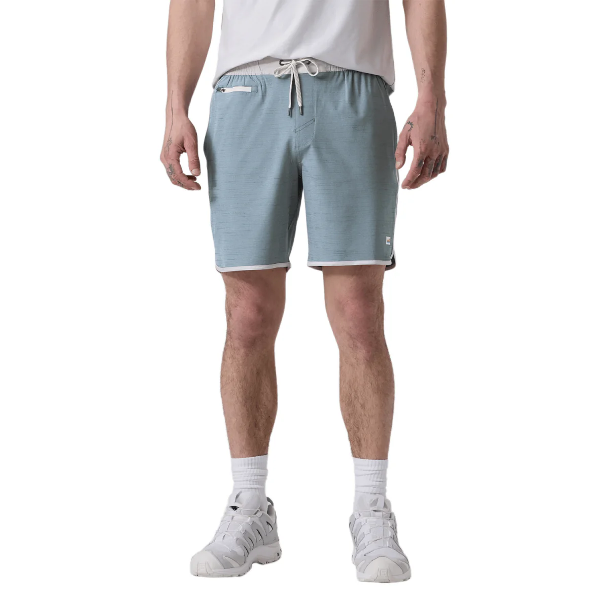 Vuori Men's Banks Short Dusty Blue Slub Stripe