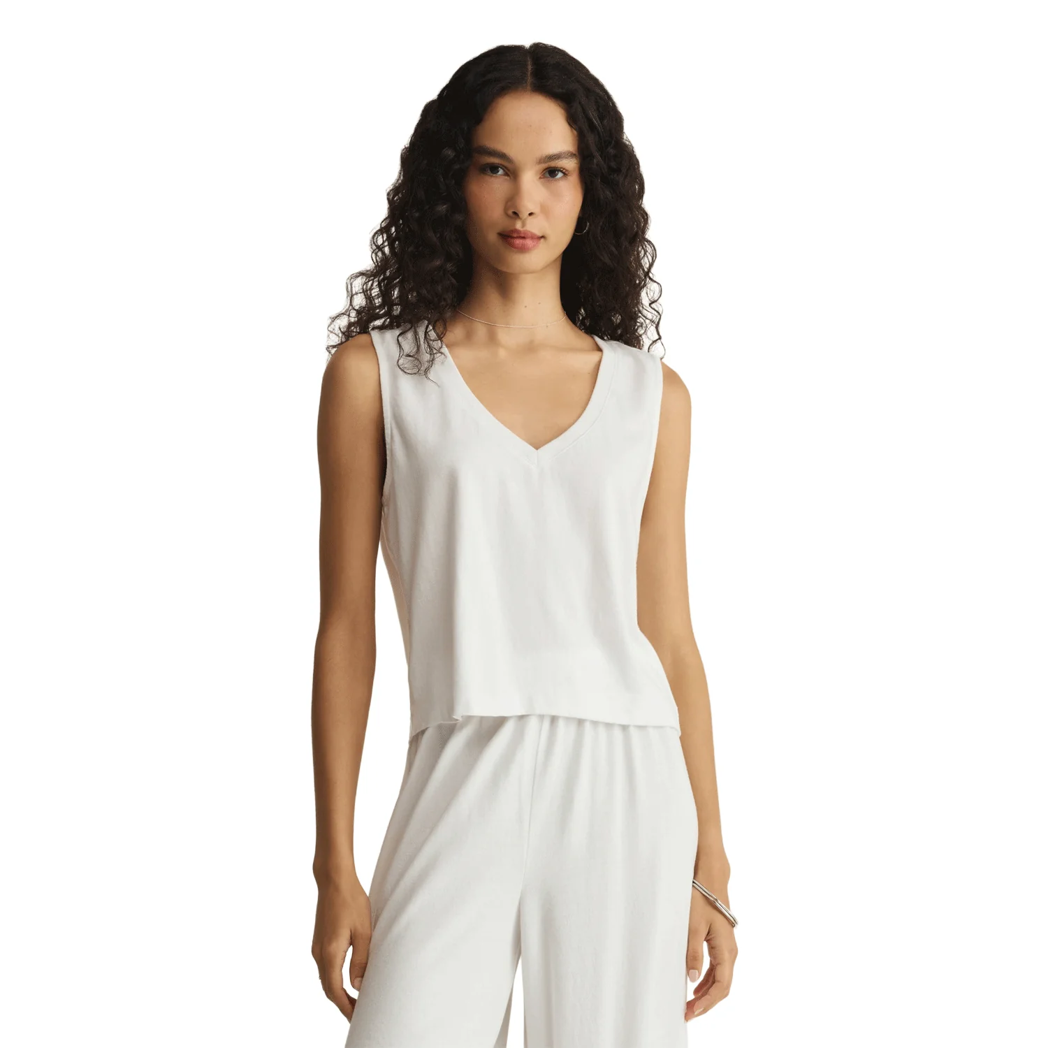 Z Supply Women's Sloane V-Neck Top White